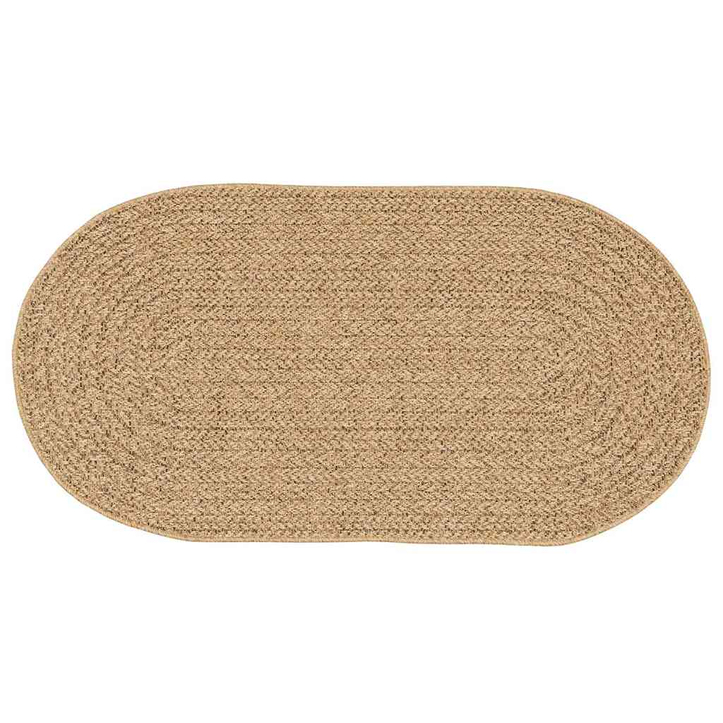 Vidaxl tapis zizur marron 150 x 80 cm polypropylène