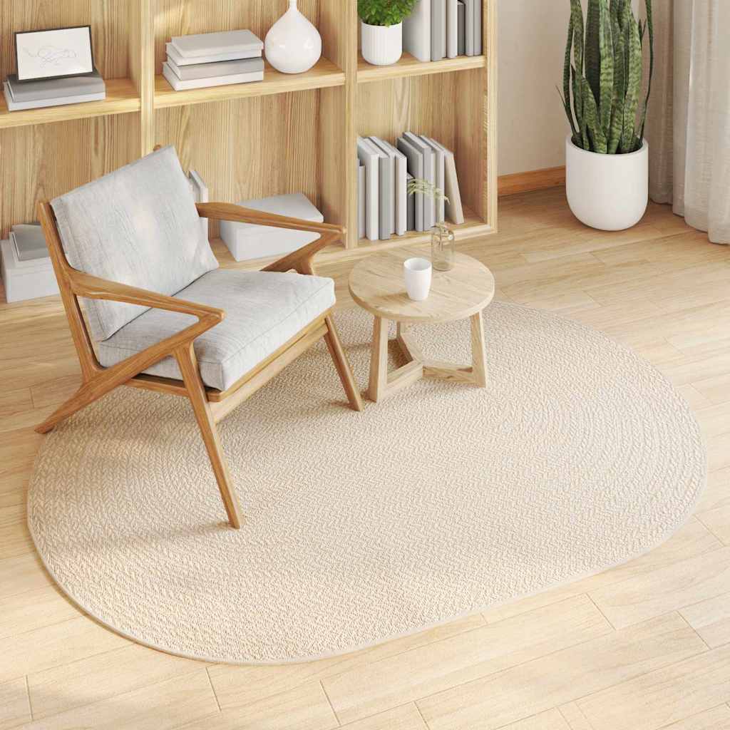 Vidaxxl tapis zizur crème 170 x 120 cm polypropylène