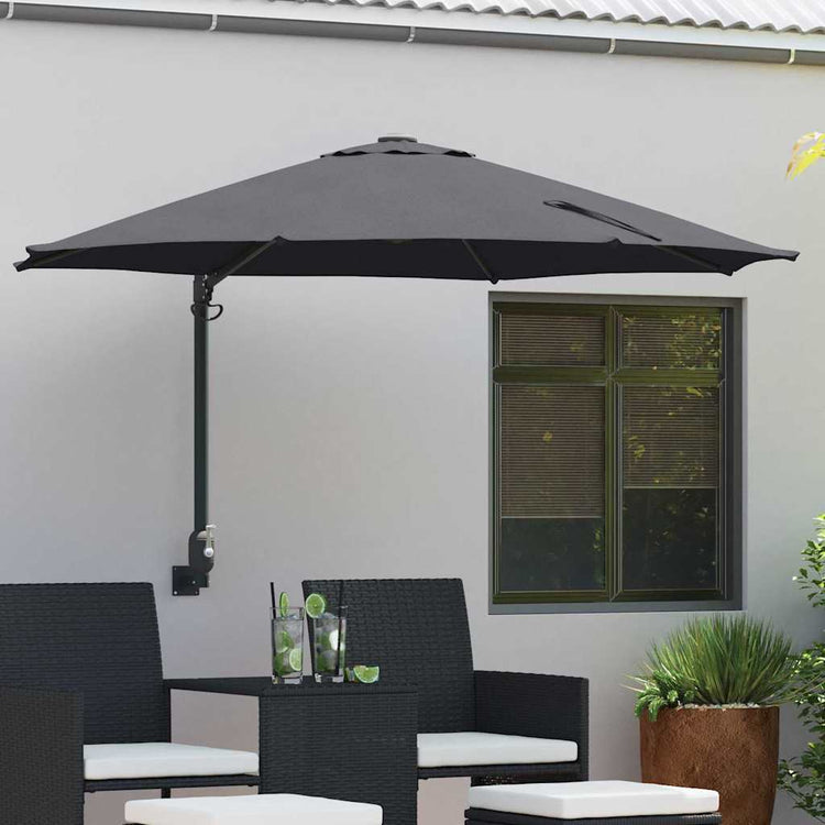 Vidaxxl parasol de jardin anthracite 248 x 248 x 148 cm polyester et acier