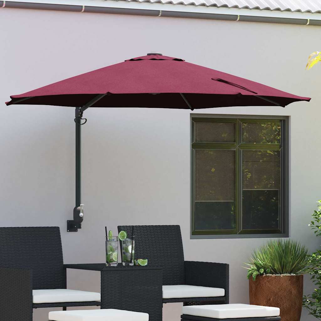 Vidaxxl parasol de jardin rouge bordeaux 248 x 248 x 148 cm polyester et acier
