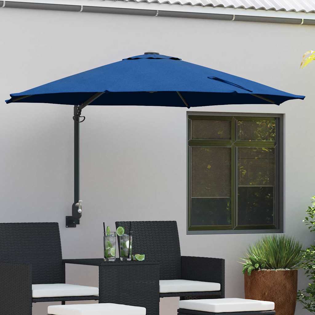 Vidaxxl parasol de jardin bleu azur 248 x 248 x 148 cm polyester et acier