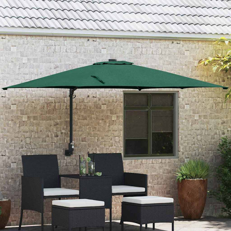 Vidaxxl parasol de jardin vert 248,5 x 247,5 x 160 cm polyester et acier