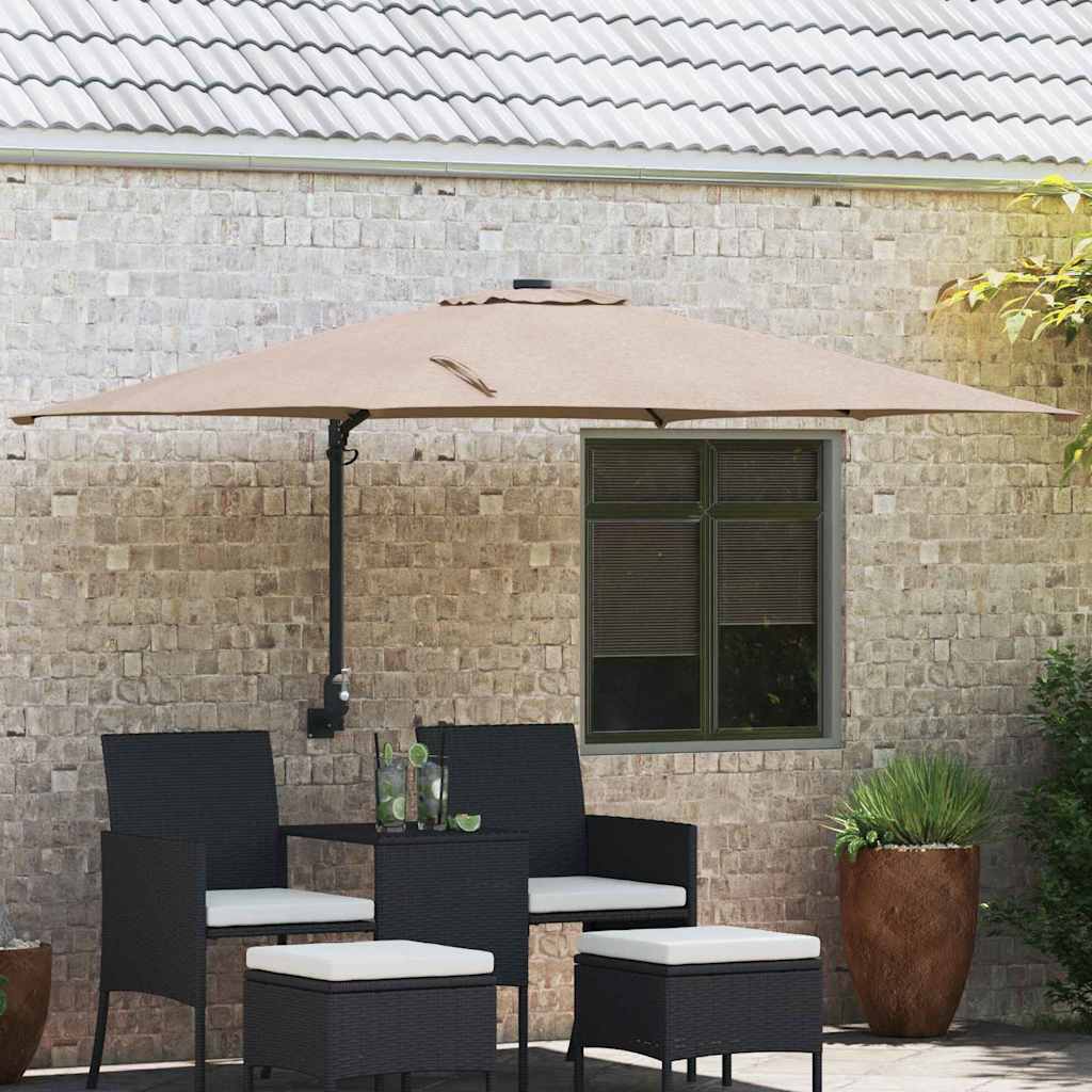 Vidaxxl parasol de jardin taupe 248,5 x 247,5 x 160 cm polyester et acier