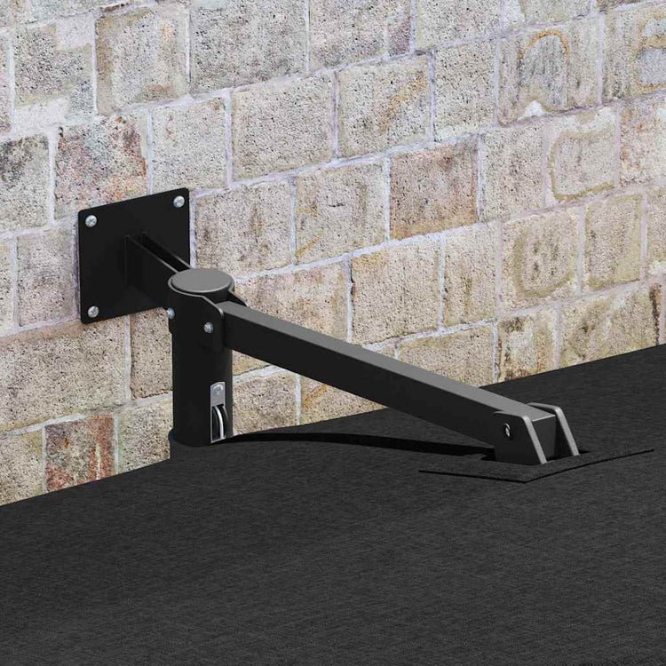 Vidaxxl parasol de jardin noir 248,5 x 247,5 x 160 cm polyester et acier