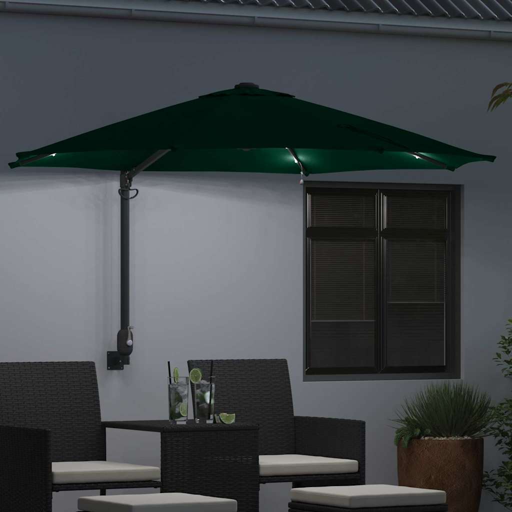 VidaXL parasol de jardin vert 248 x 248 x 148 cm polyester et acier