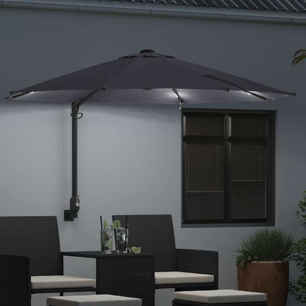 Vidaxxl parasol de jardin anthracite 248 x 248 x 148 cm polyester et acier
