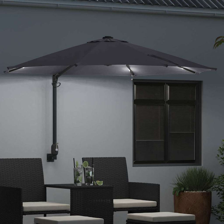 Vidaxxl parasol de jardin anthracite 248 x 248 x 148 cm polyester et acier