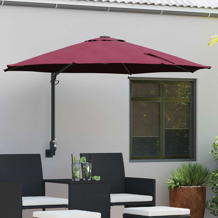 Vidaxxl parasol de jardin rouge bordeaux 248 x 248 x 148 cm polyester et acier