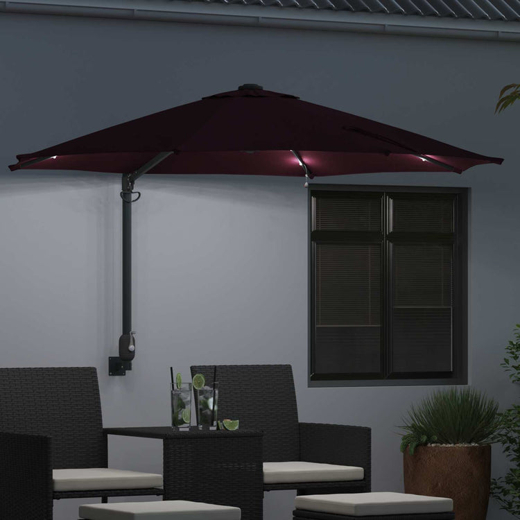 Vidaxxl parasol de jardin rouge bordeaux 248 x 248 x 148 cm polyester et acier