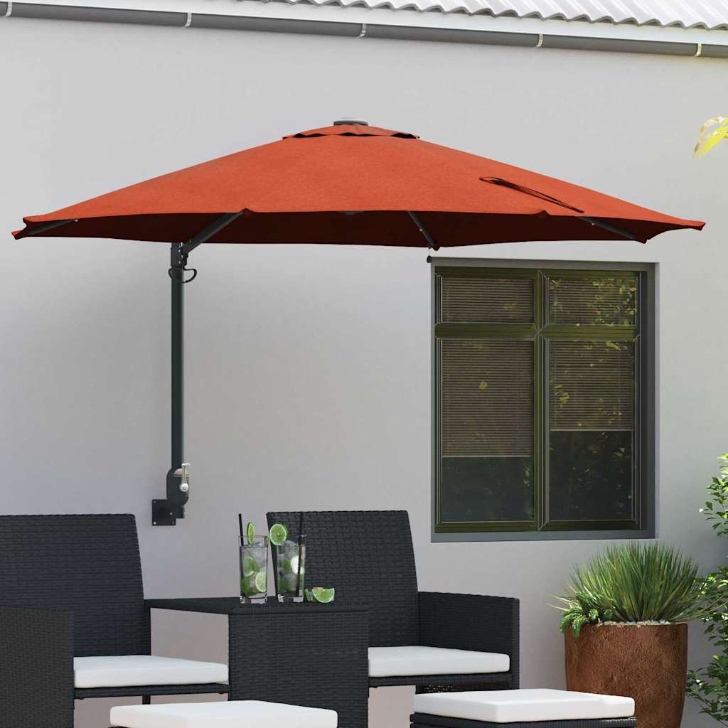 Vidaxxl parasol de jardin terre cuite 248 x 248 x 148 cm polyester et acier