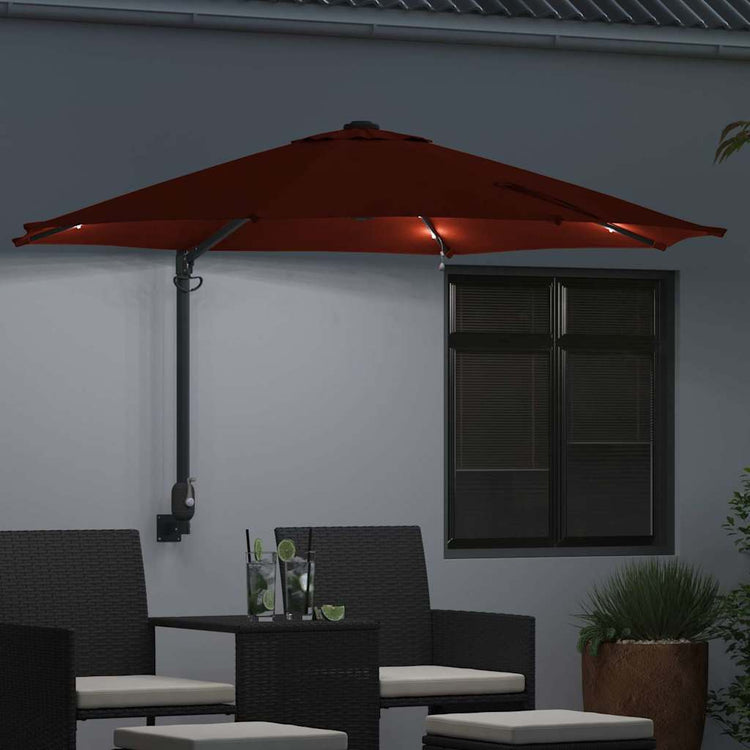 Vidaxxl parasol de jardin terre cuite 248 x 248 x 148 cm polyester et acier