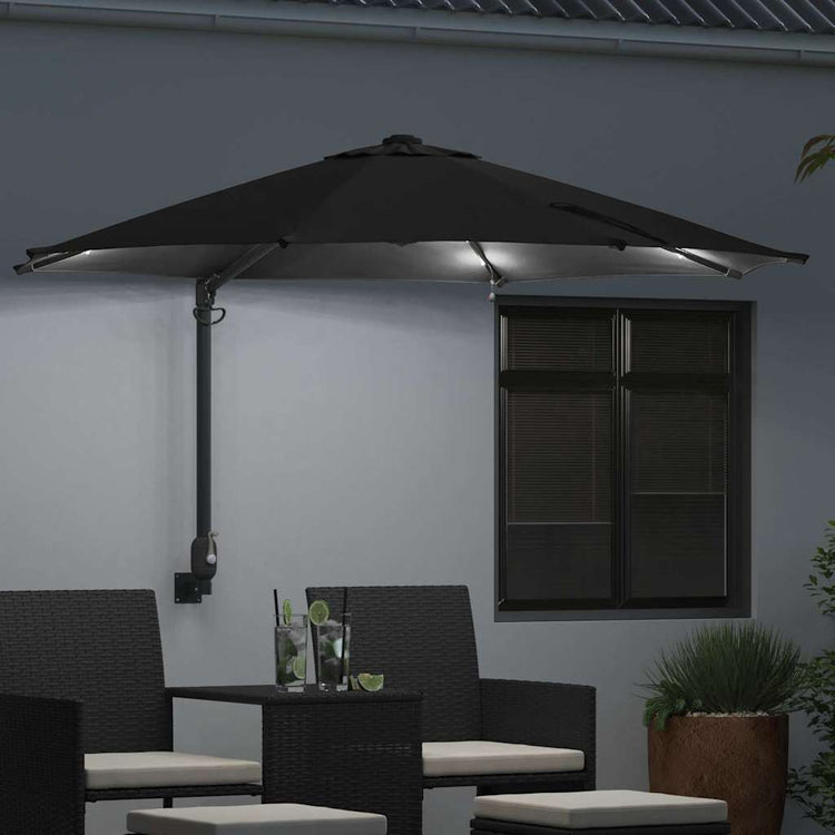 Vidaxx parasol de jardin noir 248 x 248 x 148 cm polyester et acier
