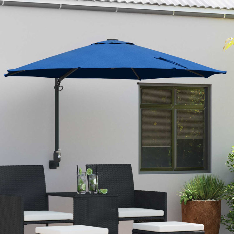 Vidaxxl parasol de jardin bleu azur 248 x 248 x 148 cm polyester et acier