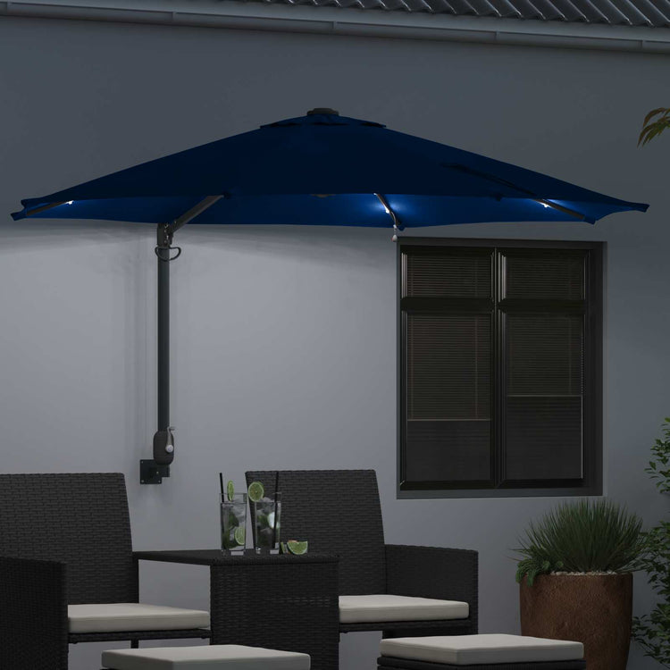 Vidaxxl parasol de jardin bleu azur 248 x 248 x 148 cm polyester et acier