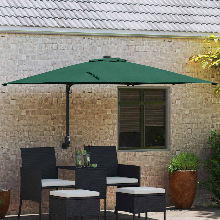 Vidaxxl parasol de jardin vert 248,5 x 247,5 x 160 cm polyester et acier