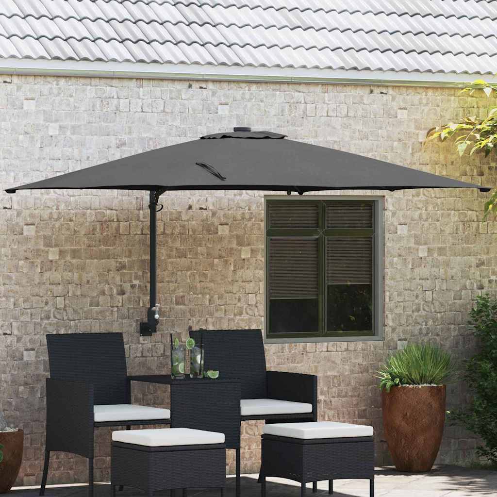 Vidaxxl parasol de jardin anthracite 248,5 x 247,5 x 160 cm polyester et acier