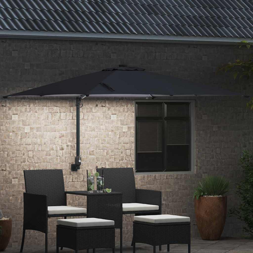 Vidaxxl parasol de jardin anthracite 248,5 x 247,5 x 160 cm polyester et acier