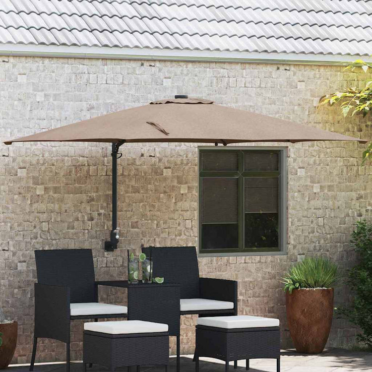 Vidaxxl parasol de jardin taupe 248,5 x 247,5 x 160 cm polyester et acier