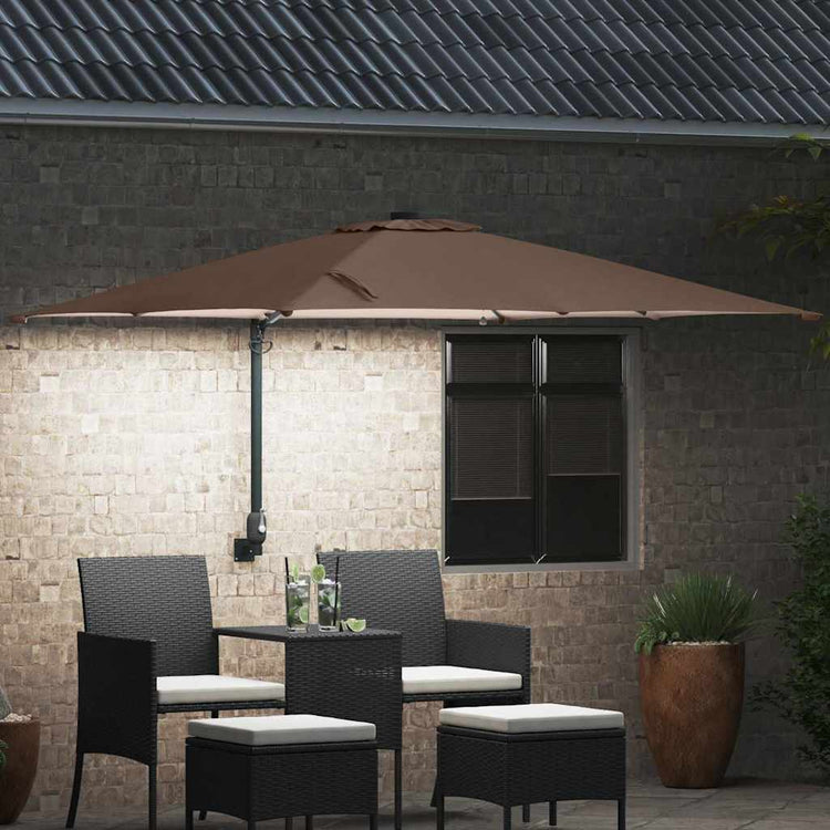 Vidaxxl parasol de jardin taupe 248,5 x 247,5 x 160 cm polyester et acier