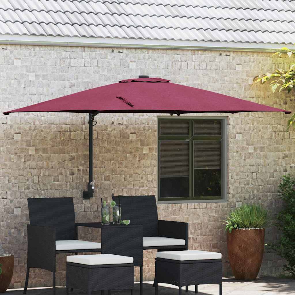 Vidaxxl parasol de jardin rouge bordeaux 248,5 x 247,5 x 160 cm