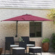 Vidaxxl parasol de jardin rouge bordeaux 248,5 x 247,5 x 160 cm