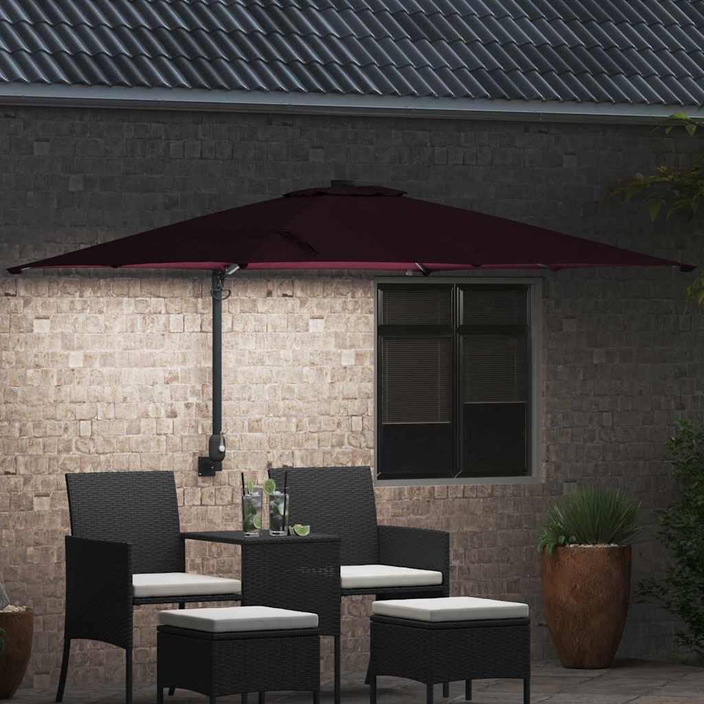 Vidaxxl parasol de jardin rouge bordeaux 248,5 x 247,5 x 160 cm
