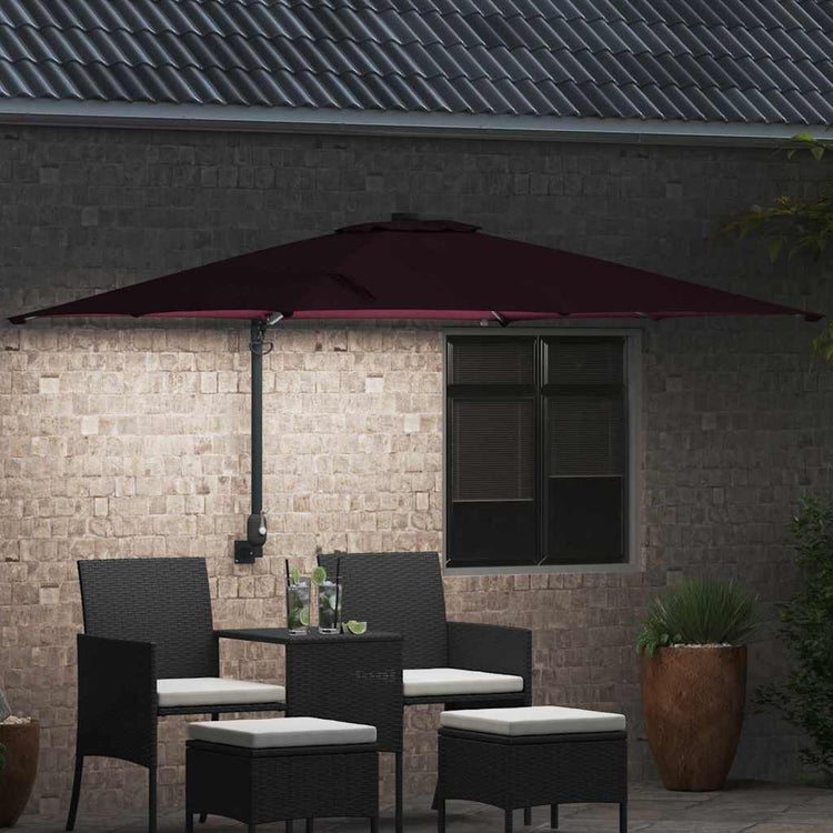 Vidaxxl parasol de jardin rouge bordeaux 248,5 x 247,5 x 160 cm