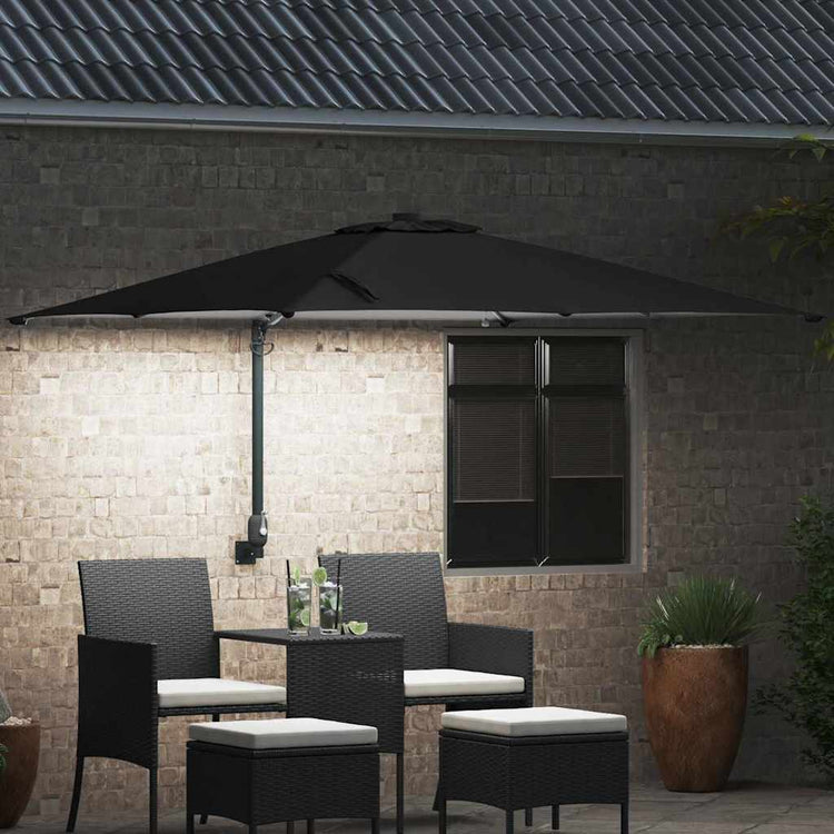 Vidaxxl parasol de jardin noir 248,5 x 247,5 x 160 cm polyester et acier