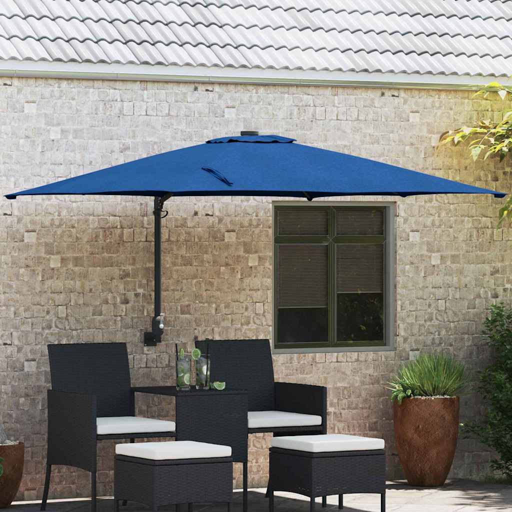 Vidaxxl parasol de jardin bleu azur 248,5 x 247,5 x 160 cm polyester et acier