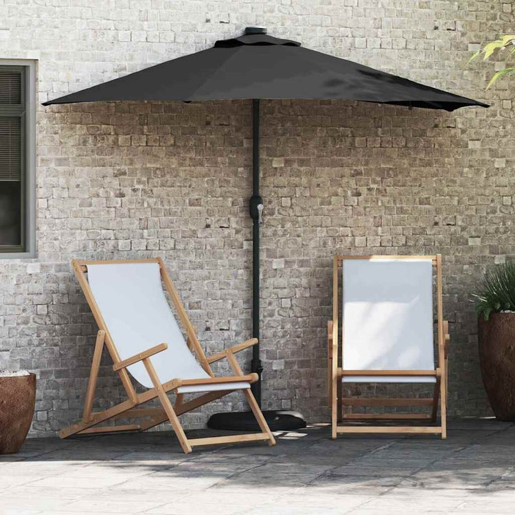 Vidaxx parasol de jardin noir 294 x 150 x 223 cm polyester et acier