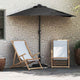 Vidaxx parasol de jardin noir 294 x 150 x 223 cm polyester et acier