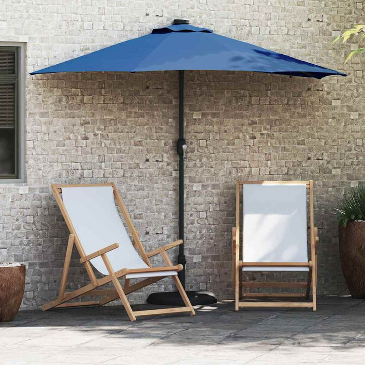 Vidaxxl parasol de jardin bleu azur 294 x 150 x 223 cm polyester et acier