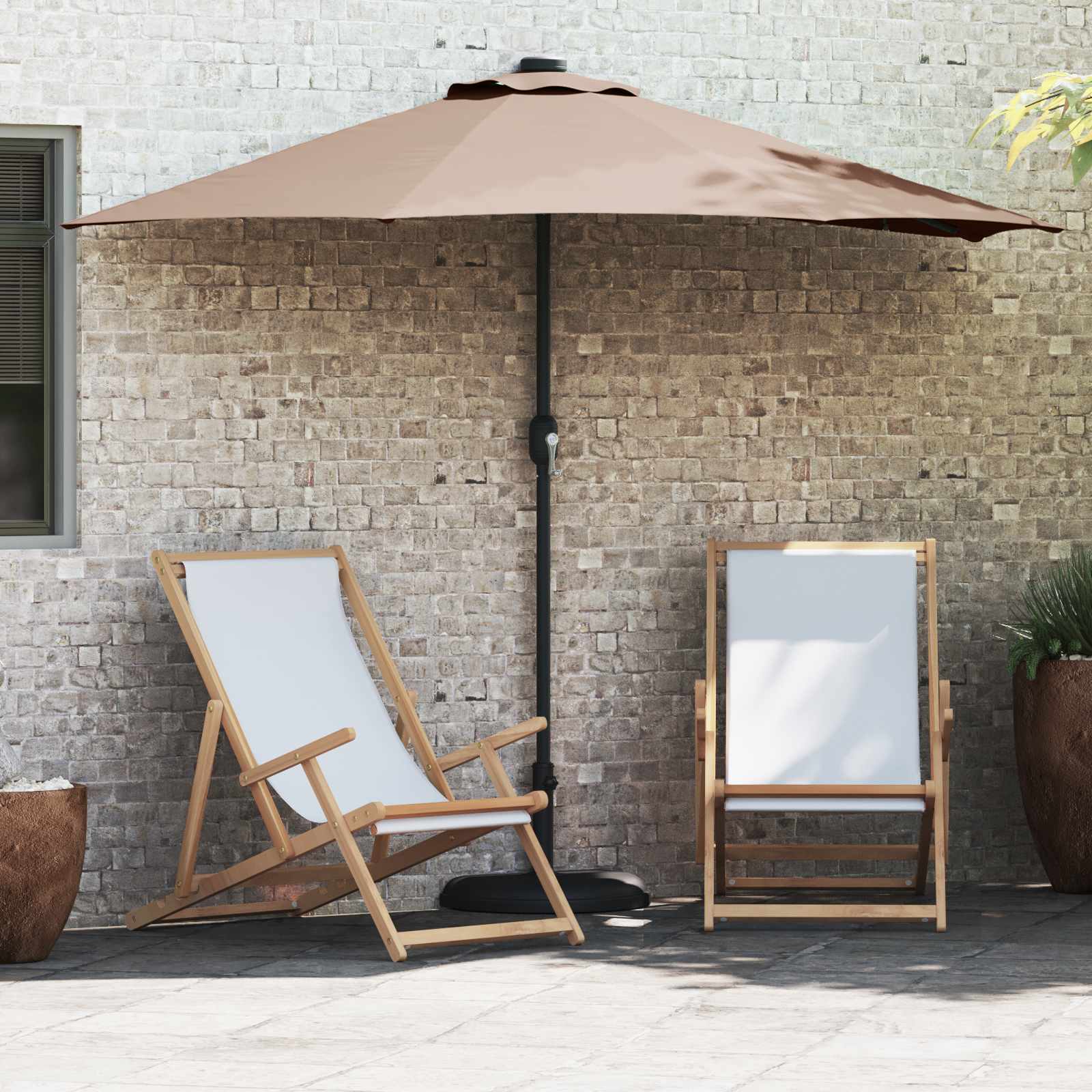 Vidaxx parasol de jardin taupe 294 x 150 x 224 cm polyester et acier