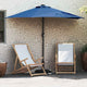 Vidaxxl parasol de jardin bleu azur 294 x 150 x 224 cm polyester et acier