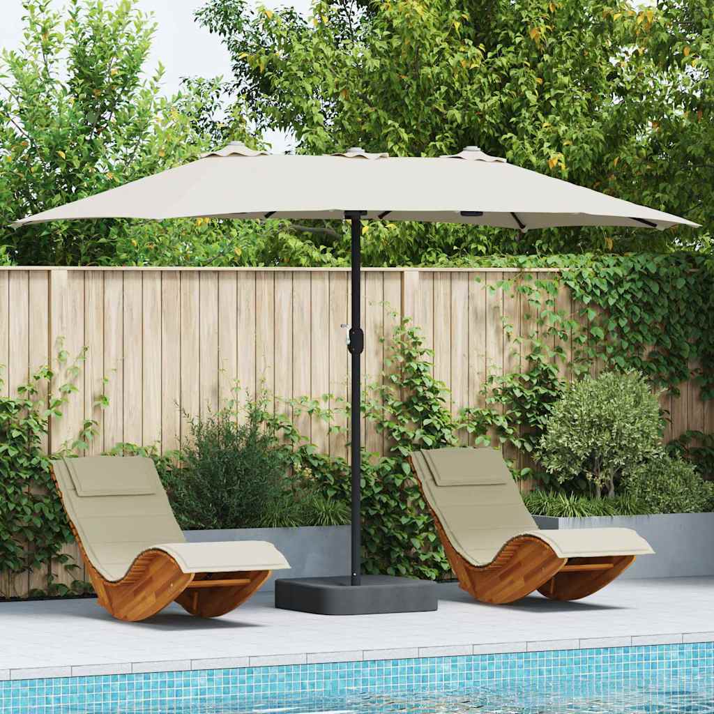 Vidaxxl parasol de jardin sable 385 x 209 x 244 cm polyester et acier