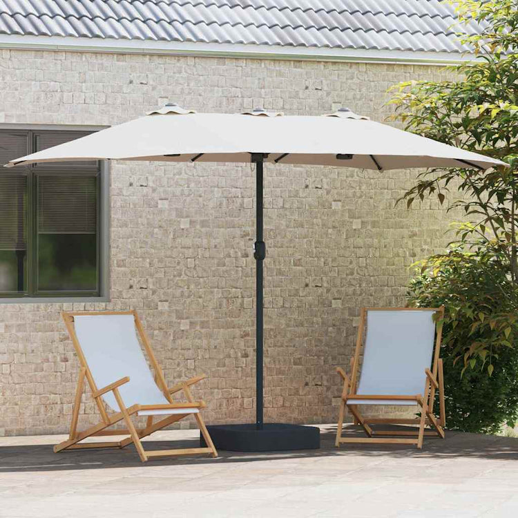 Vidaxxl parasol de jardin sable 385 x 209 x 244 cm polyester et acier