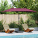 Vidaxxl parasol de jardin rouge bordeaux 385 x 209 x 244 cm polyester et acier