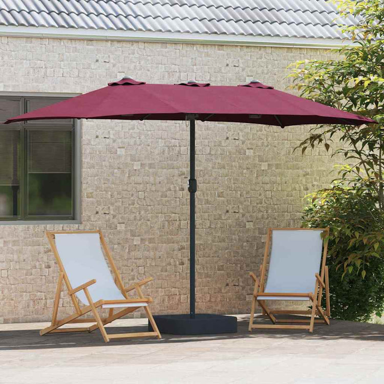 Vidaxxl parasol de jardin rouge bordeaux 385 x 209 x 244 cm polyester et acier