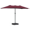 Vidaxxl parasol de jardin rouge bordeaux 385 x 209 x 244 cm polyester et acier