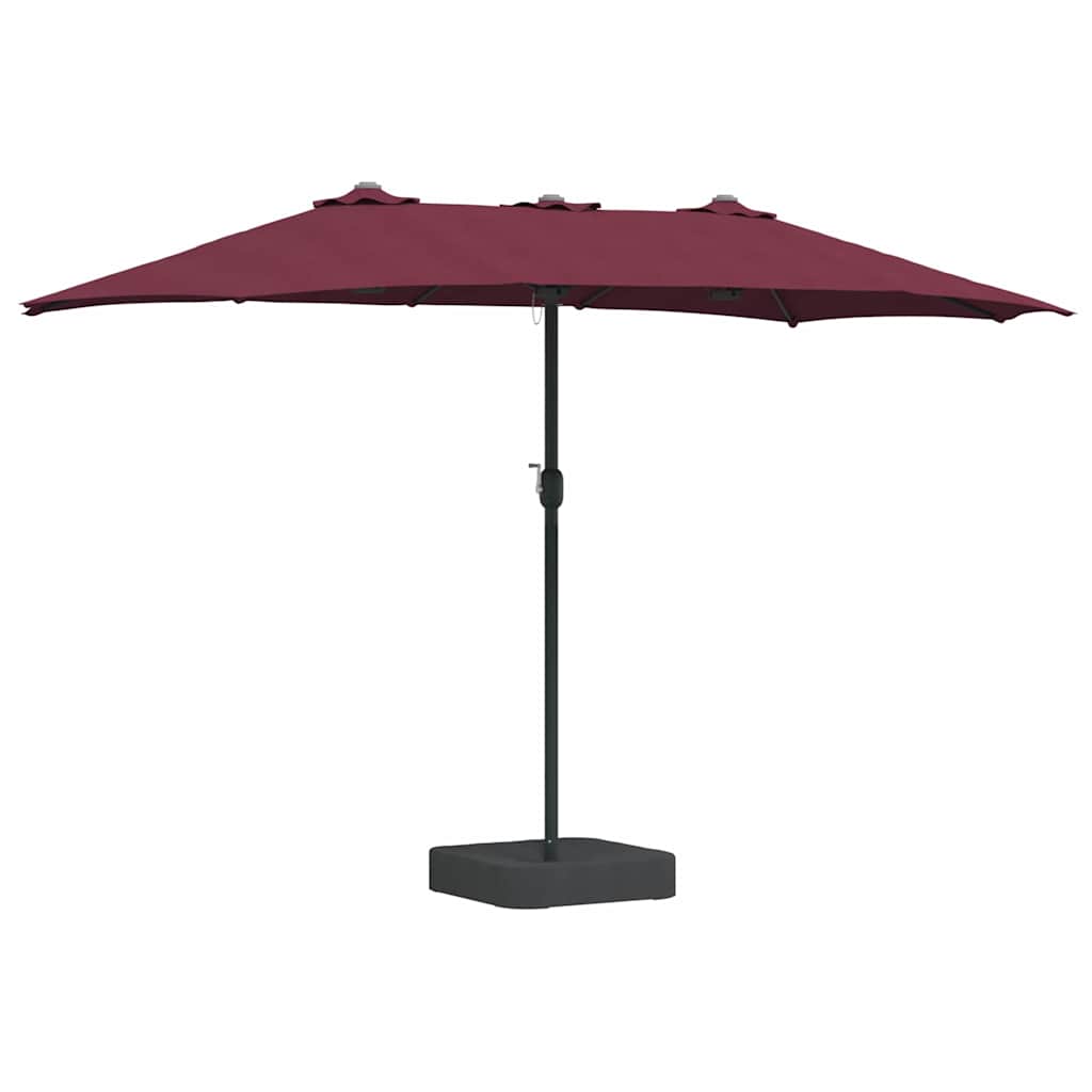 Vidaxxl parasol de jardin rouge bordeaux 385 x 209 x 244 cm polyester et acier