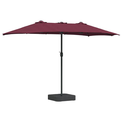 Vidaxxl parasol de jardin rouge bordeaux 385 x 209 x 244 cm polyester et acier