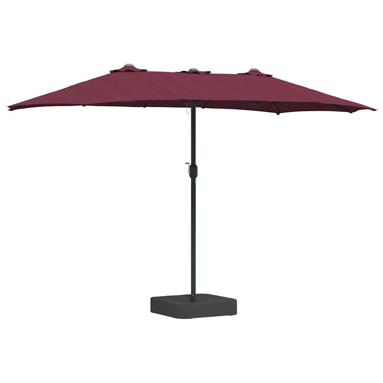 Vidaxxl parasol de jardin rouge bordeaux 385 x 209 x 244 cm polyester et acier