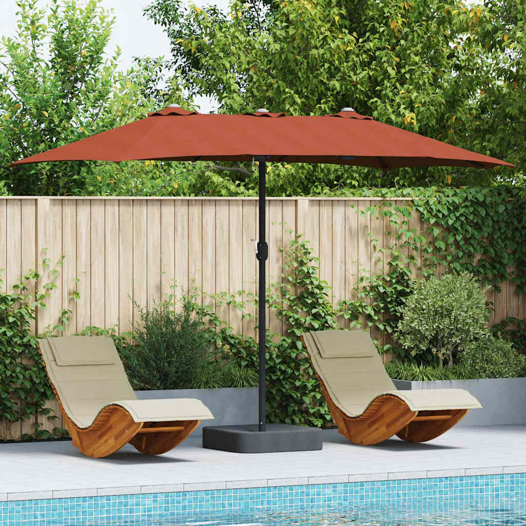 Vidaxxl parasol de jardin terre cuite 385 x 209 x 244 cm polyester et acier