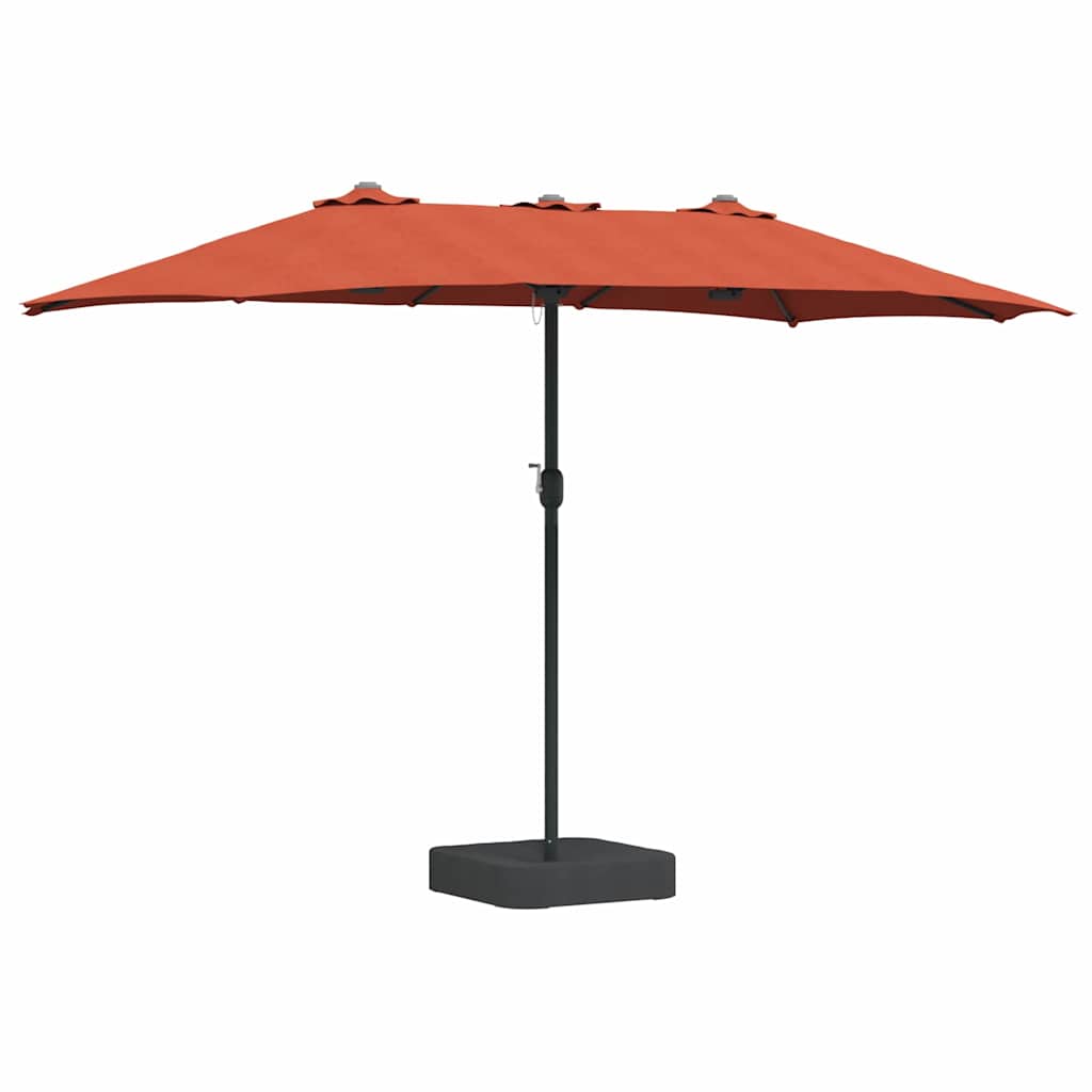 Vidaxxl parasol de jardin terre cuite 385 x 209 x 244 cm polyester et acier