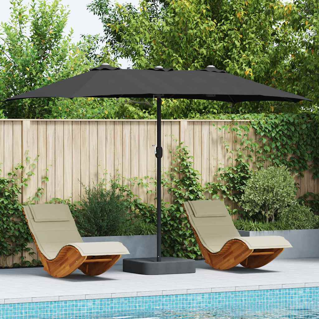 Vidaxx parasol de jardin noir 385 x 209 x 244 cm polyester et acier