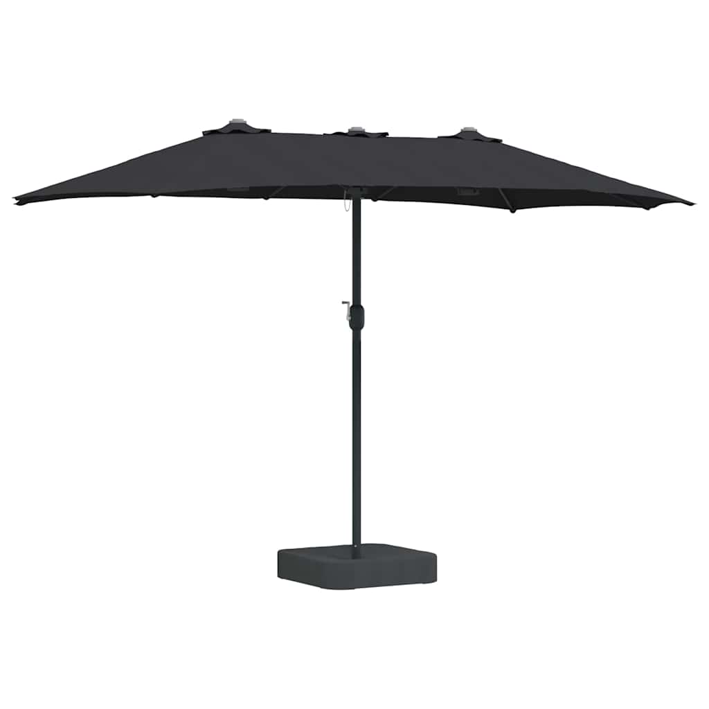 Vidaxx parasol de jardin noir 385 x 209 x 244 cm polyester et acier