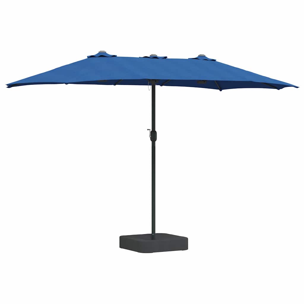 Vidaxxl parasol de jardin bleu azur 385 x 209 x 244 cm polyester et acier