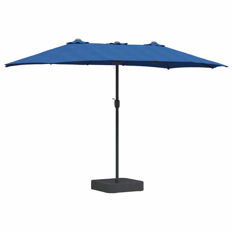 Vidaxxl parasol de jardin bleu azur 385 x 209 x 244 cm polyester et acier