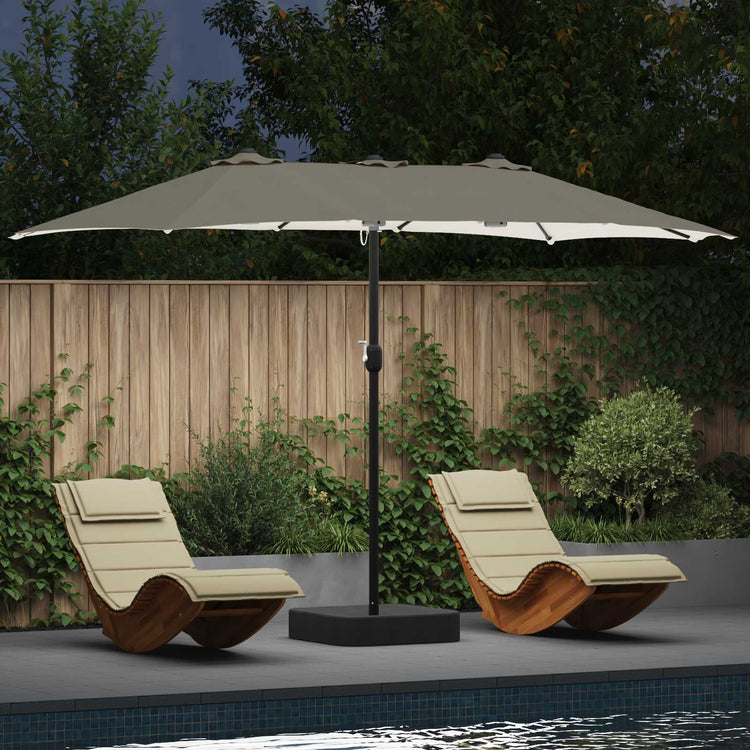 Vidaxxl parasol de jardin sable et anthracite 385 x 209 x 244 cm polyester