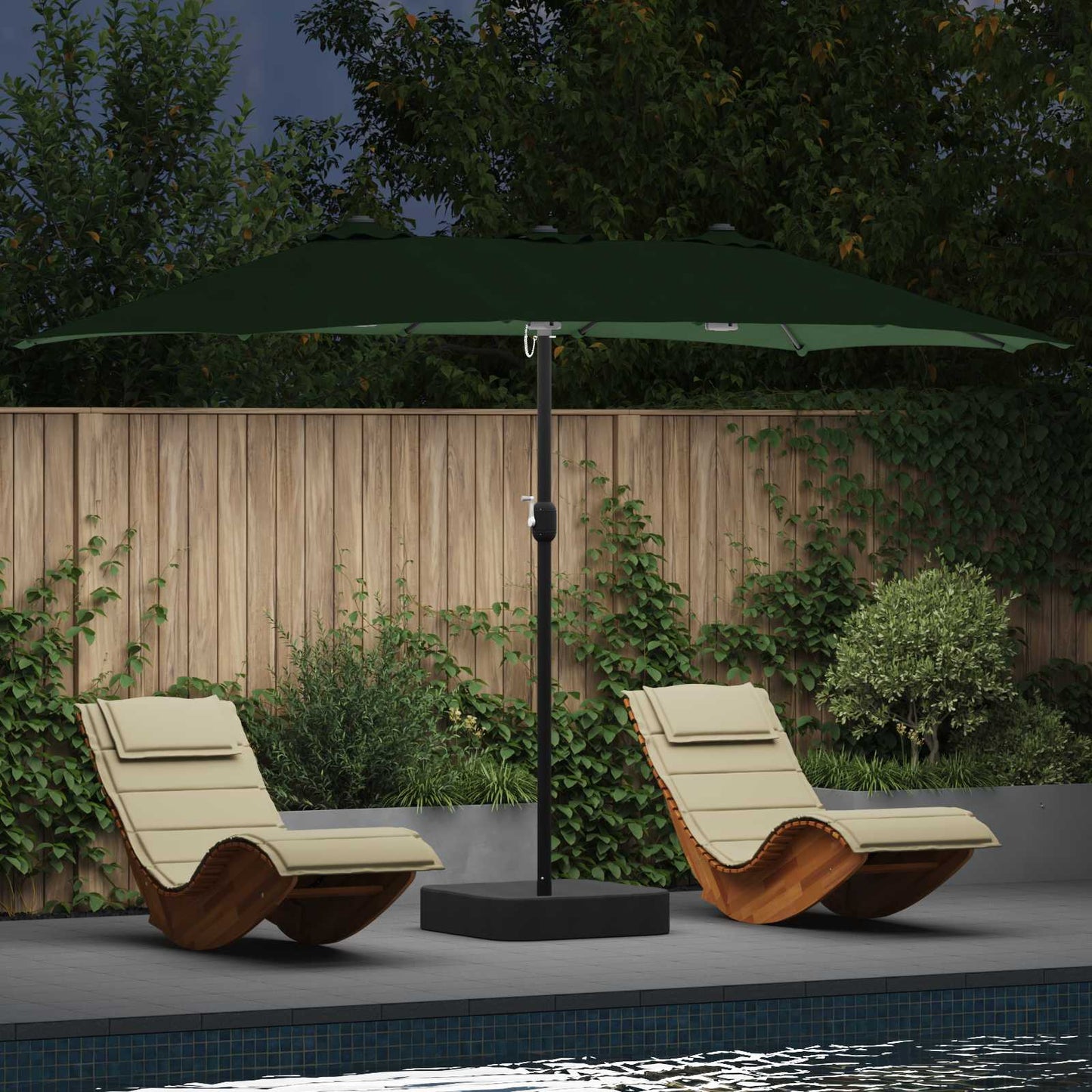 Vidaxx parasol de jardin vert 385 x 209 x 244 cm polyester